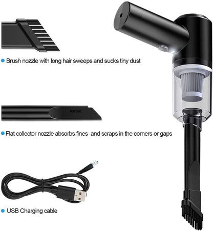 2 in 1 Portable Mini Car Vacuum Cleaner with Blower Rechargeable Wireless Handheld Vaccine Cleaner Vaccum for Home and Car & Air Blower for Cleaning Dust, Wet and Dry Use