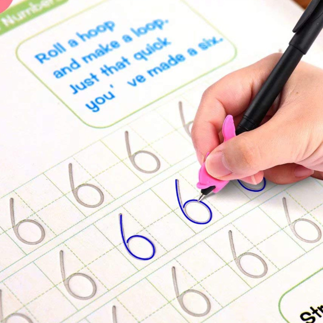 Sank Magic Practice Copybook,( 4Books+1 Pen+10 Refill), Magic Calligraphy Books For Kids Reusable Writing Tool