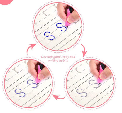 Sank Magic Practice Copybook,( 4Books+1 Pen+10 Refill), Magic Calligraphy Books For Kids Reusable Writing Tool