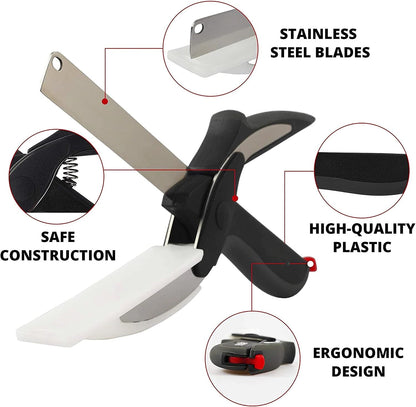 Clever Cutter 2-in-1 Kitchen Scissor Knife|Kitchen Tool For Quick Cooking Meal Prep
