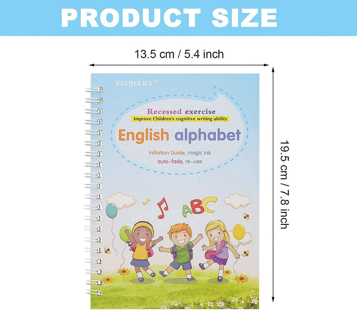 Sank Magic Practice Copybook,( 4Books+1 Pen+10 Refill), Magic Calligraphy Books For Kids Reusable Writing Tool