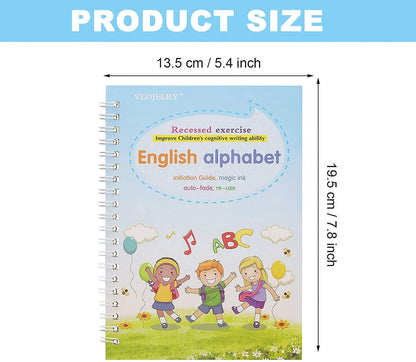 Sank Magic Practice Copybook,( 4Books+1 Pen+10 Refill), Magic Calligraphy Books For Kids Reusable Writing Tool