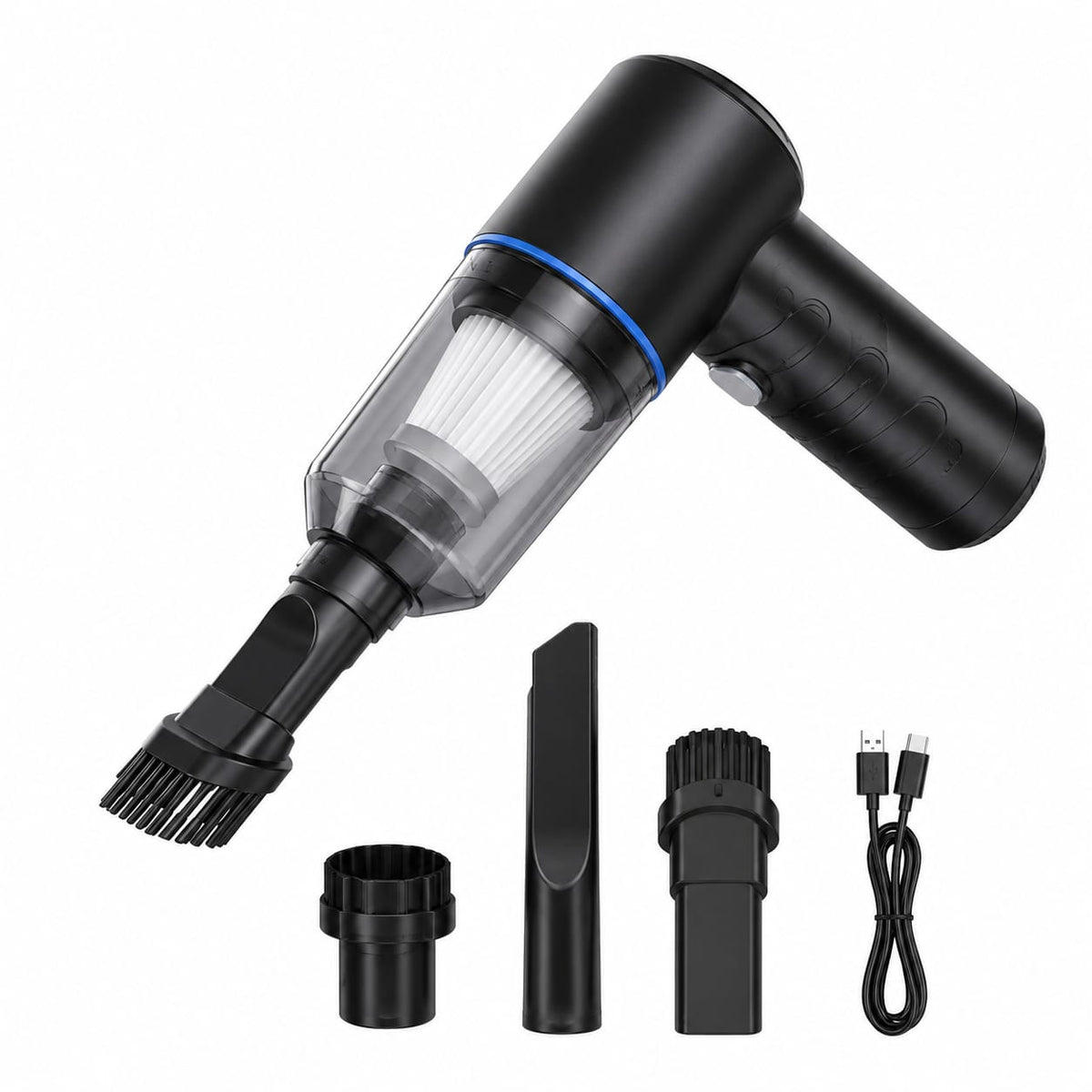 2 in 1 Portable Mini Car Vacuum Cleaner with Blower Rechargeable Wireless Handheld Vaccine Cleaner Vaccum for Home and Car & Air Blower for Cleaning Dust, Wet and Dry Use