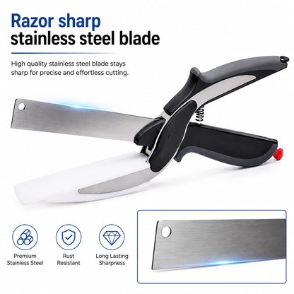 Clever Cutter 2-in-1 Kitchen Scissor Knife|Kitchen Tool For Quick Cooking Meal Prep